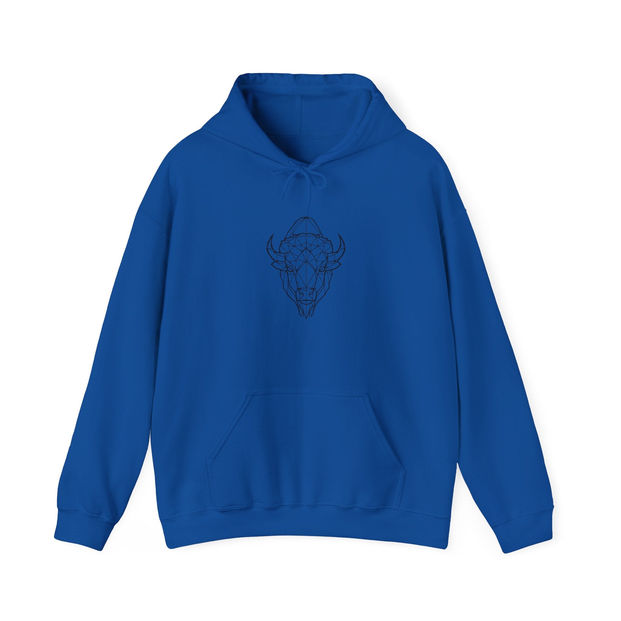 Buffalo Skull Outline Hoodie — Minimal Southwestern Graphic Hoodie