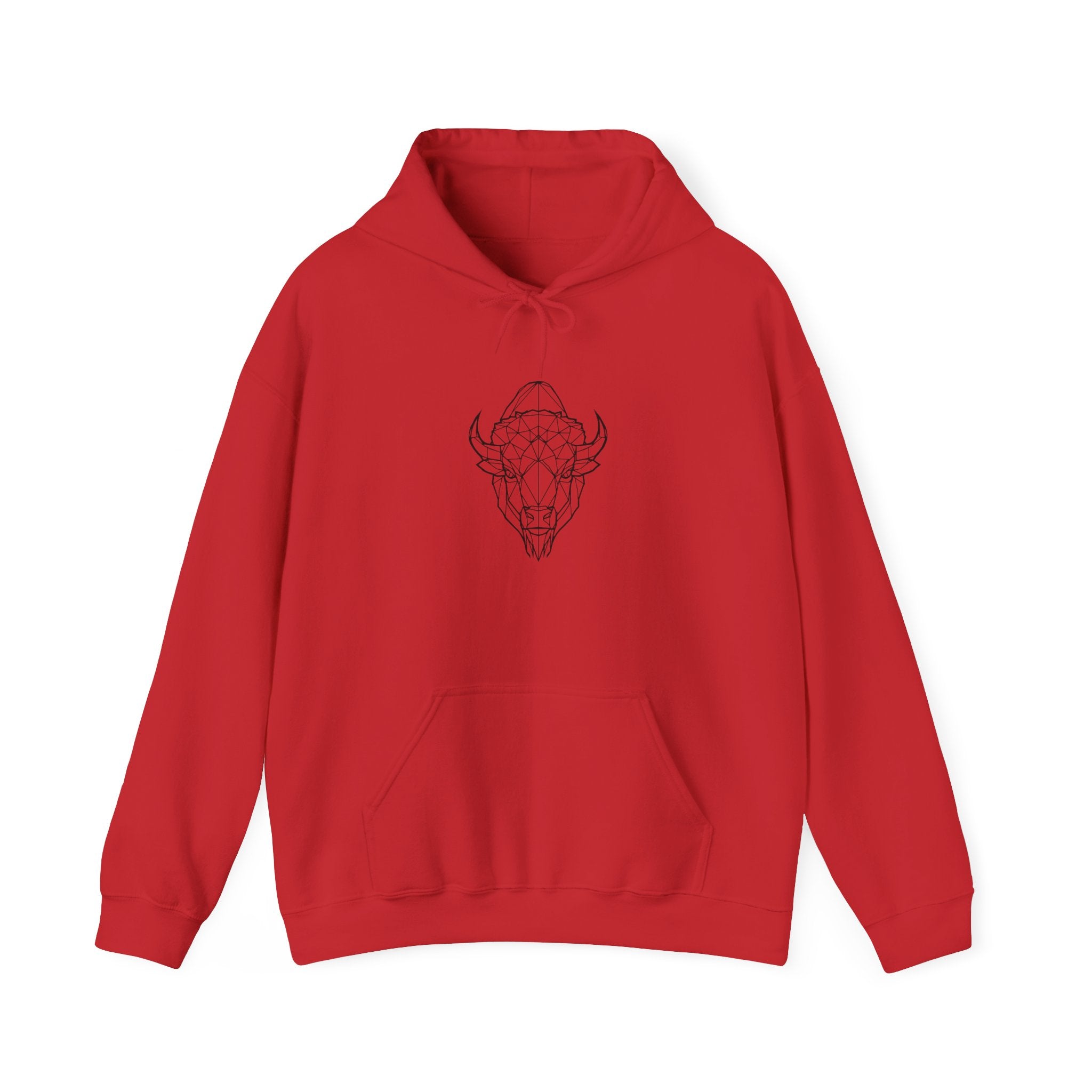 Buffalo Skull Outline Hoodie — Minimal Southwestern Graphic Hoodie